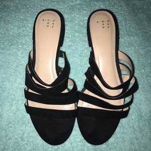 A New Day Black Strappy Shoes